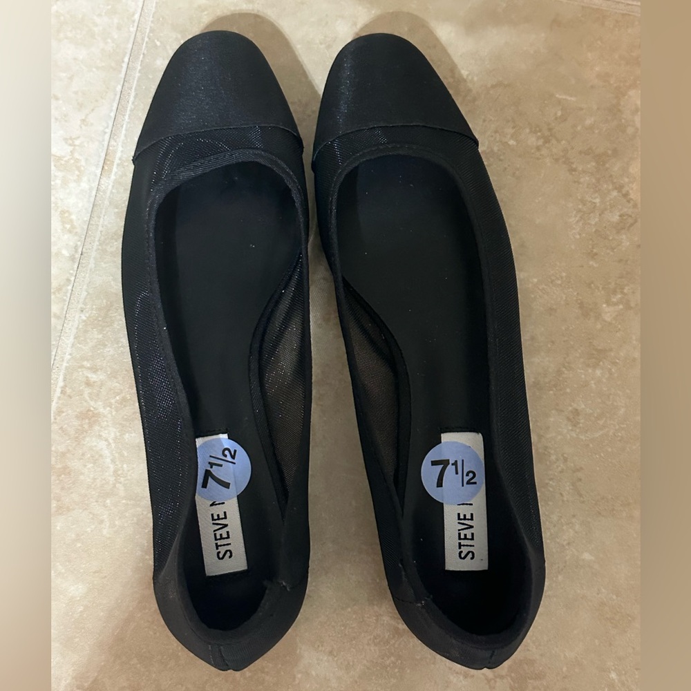 Steve Madden Women's Black Mesh & Material Flats NWT FINAL